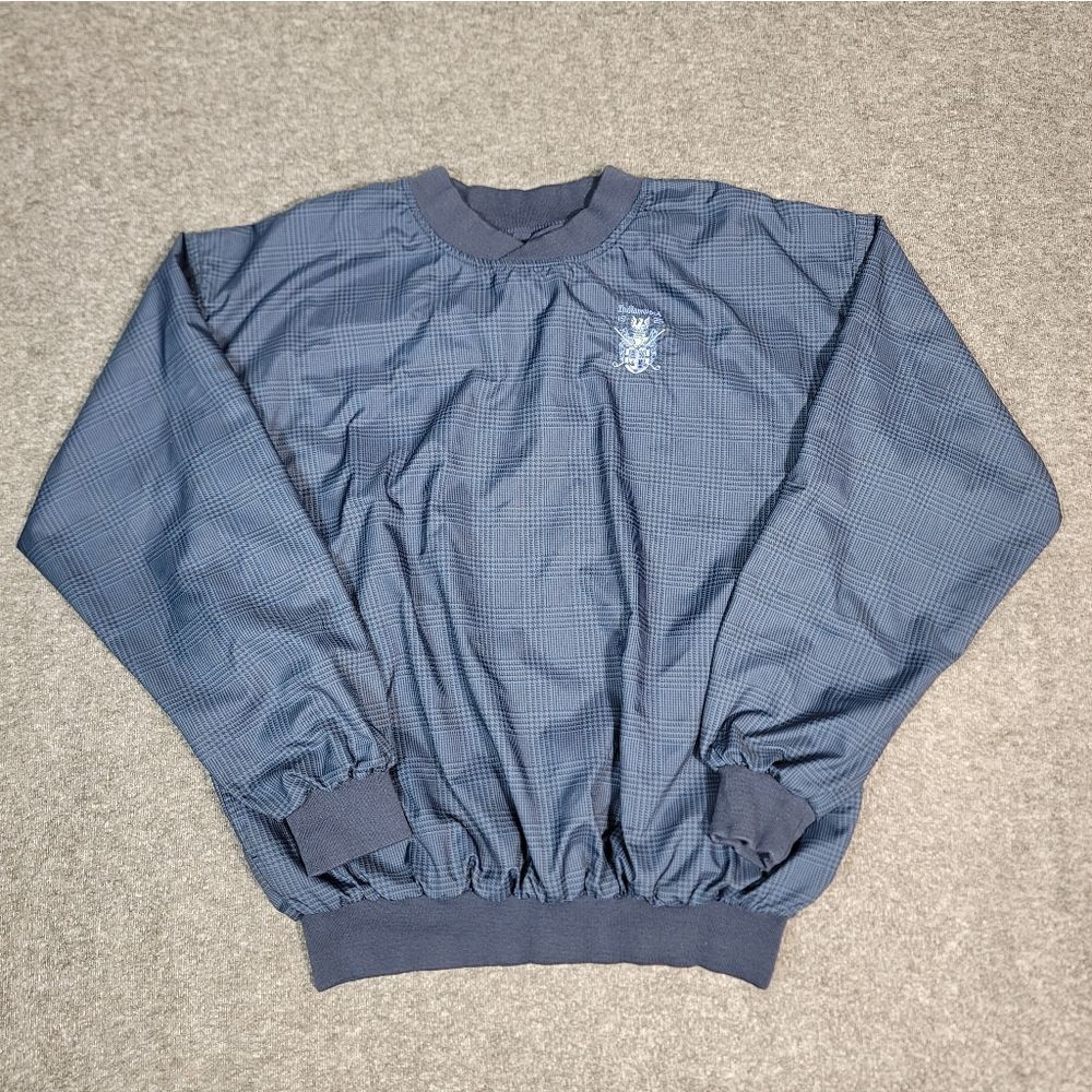Vintage Röche USA Made Golf Windbreaker Pullover Mens M Indianwood Crest Plaid